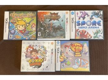 Lot Of 5 Nintendo 3DS And DS Handheld System Games