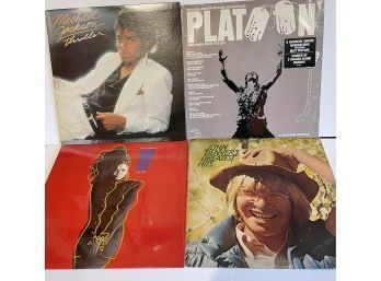 Lot Of 4 Vinyl Records - Janet & Michael Jackson, John Denver, Platoon