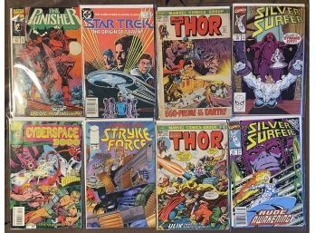 8 Comic Books - Various Years - Various Condition - In Protective Sleeves And Cardboard