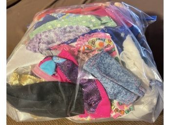 Bag Stuffed With Barbie And Doll Clothes And Outfits