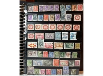 Large Binder Of Foreign Stamps - 45 Full Pages Of Stamps