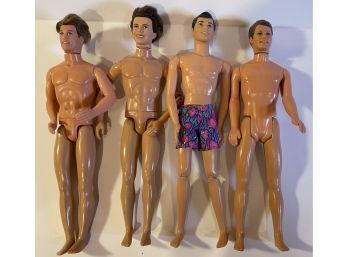 Lot Of 4 Barbie 'Ken' Dolls- (3) Marked 1968,  One Marked 1975