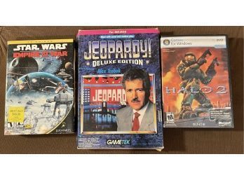 3 Vintage PC Games, Jeopardy, Star Wars, Halo 2