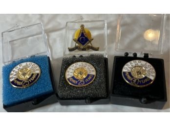 Vintage Freemasons Masonic Lodge Recognition Lapel / Tie Pins