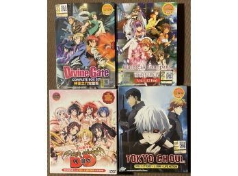 Lot Of 4 Japanese Anime Movie Dvds - New Sealed - See Pictures For Titles And Manufacturer Details