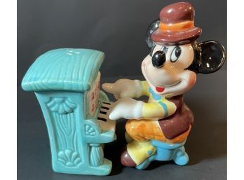 Disney Mickey Playing Piano Vintage Salt & Pepper Shakers