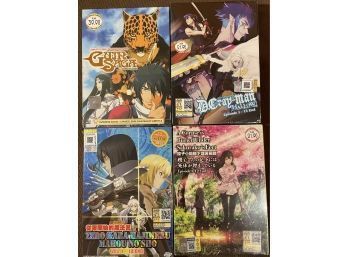 Lot Of 4 Japanese Anime Movie Dvds - New Sealed - See Pictures For Titles And Manufacturer Details