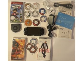 Sony PSP Game Console PSP-2001 Piano Black Bundle - See Pictures For All That Is Included