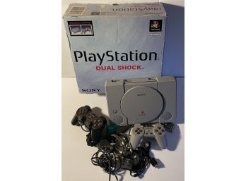 Sony Playstation Original Box Model SCPH-9001 Console Bundle Controllers, Cords, Etc