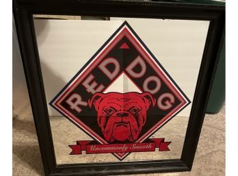 Vintage Red Dog Bar Mirror - Made In 1994-