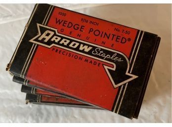 5 Full Boxes Vintage ARROW No. T-50 9/16 Inch Staples