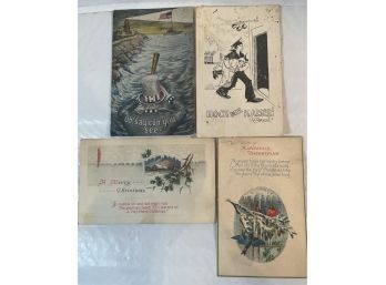 Antique / Vintage Patriotic, Holiday Postcards (4) - Some Posted