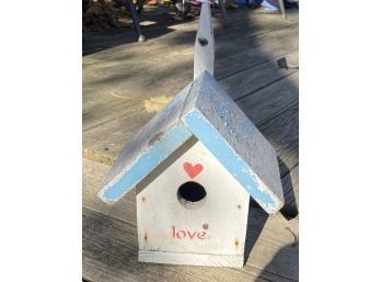 Vintage Bird House - Painted And Inscribed 'Love'