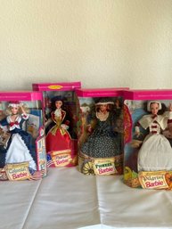 Lot Of 4 Vintage Barbies - Pilgrim, Patriot, Colonial & Pioneer