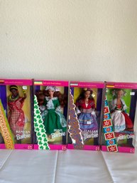 Lot Of 4 Vintage Barbie Dolls - Kenyan, Irish, Italian & German