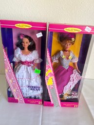 Lot Of 2 Vintage Barbie Dolls - French  & Puerto Rican