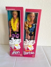 Vintage Tropical Barbie & Ken Dolls 1985