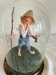 Annalee 'Huckleberry Finn' Limited Edition Low Number #29 In Glass Dome