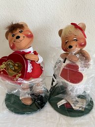 Annalee 'Lover Boy' And 'Baby Cakes' Valentine's Bears 10'