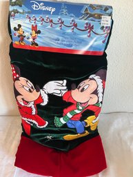 Santa's Best Mickey And Minnie Mouse Christmas Tree Skirt