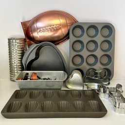 Baking Lot: Football Pan, Heart Pan, Muffin Tray, Madeleine Cookies Mold, Loaf Pan, Cookie Cutters, And More