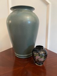 Imperial Kutani Vase And Green Ceramic Vase