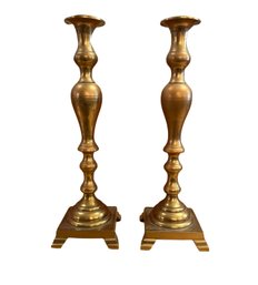 Substantial Brass Candle Holders