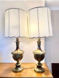 Heavy Tall Brass Lamps (no Shades)