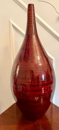 Large Wood Maroon Vase