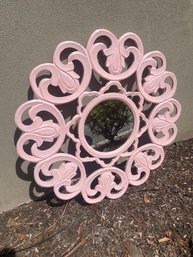 Made In India Wood Pink Painted Mirror