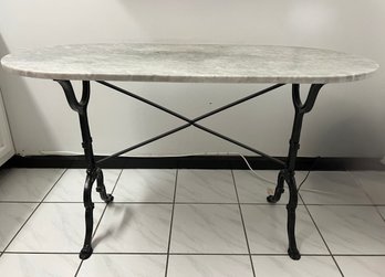 Marble And Wrought Iron Small Room Table