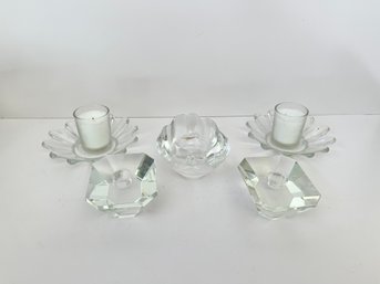 Glass Candle Holders And Candles