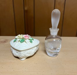 Lenox Perfume Bottle And Heart Porcelain Trinket Box