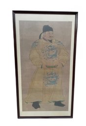 Chinese Portrait On Silk Of The Tang Taizong Emperor