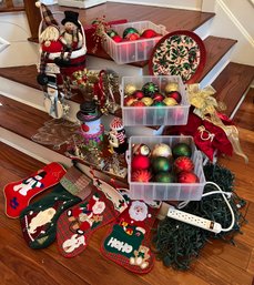 Holiday Decor: Glass Ornament Balls, Stockings, Stocking Holders, Lights And More