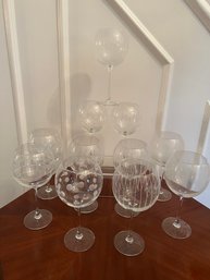 11- Large Wine Etched Wine Glassware
