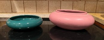 Pink Haeger Vase And Green Vase