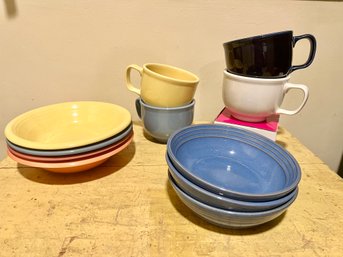 Colorful Ceramic Gibson Plates And Cups