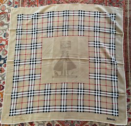 Vintage Burberrys Silk Nova Check Baige Scarf Square 29' Haymarket Prorsum