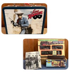 Kamco Western Express Train, Athearn Train Pennsylvania, Lone Ranger Box And Frankie Cal Signed Photograph.