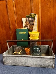 Vintage Metal Tool Tray, Planters, Mason Jars, The Wise Garden Encyclopedia.
