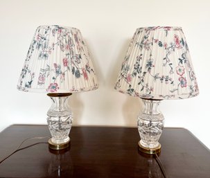 Crystal Lamps With Floral Shades