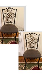 2- Metal And Fabric Chairs