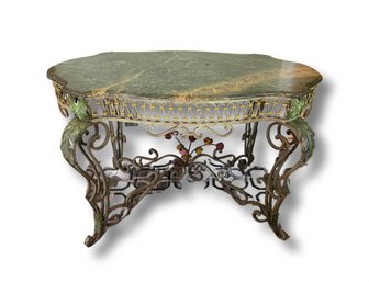Marble Top, Wrought Iron Entryway Table