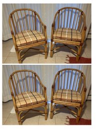 4- Mid Century Rattan Chairs