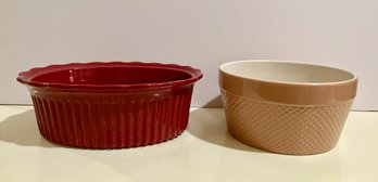 2- Ceramic Casseroles, Paula Dean