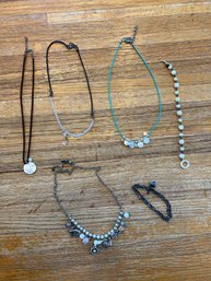 Costume Jewelry 4 Necklaces And 2 Bracelets