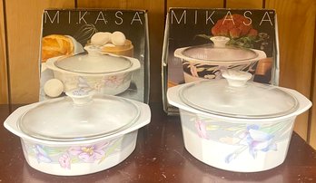 Mikasa Fire And Ice Casserole Dishes With Lids