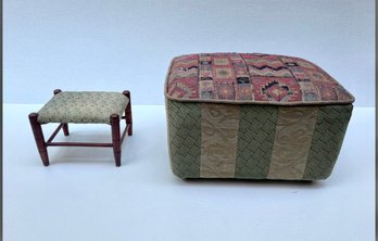Southwestern Style Ottoman And Antique Step Stool