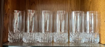 6 Crystal Tumblers With Iced Bottoms